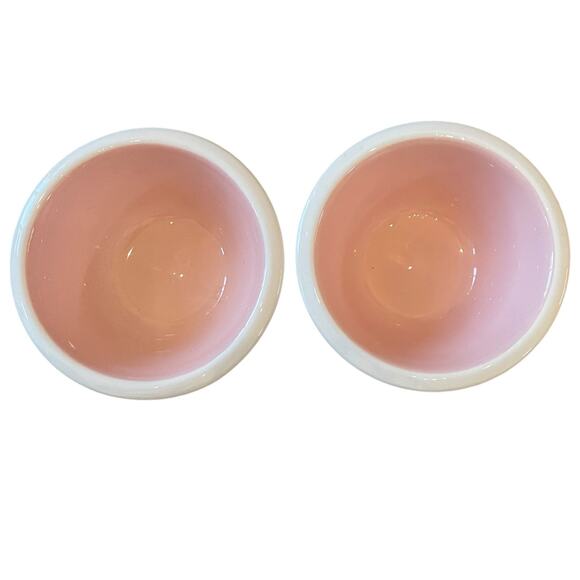 TERRAMOTO CERAMIC Pink & White Bunny Tidbit Bowls Set of 2 Easter Decor New - Picture 4 of 15